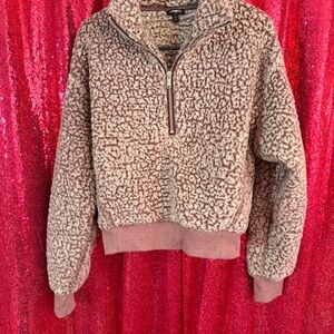 Express Cozy Sherpa Quarter-Zip Pullover 🤎